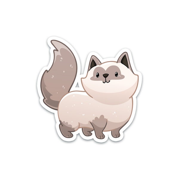 Cute Ragdoll Cat Stickers | Animal Sticker | Waterproof, Vinyl and Dishwasher Safe | Laptop, Water bottle, Planner, Tumbler Decal