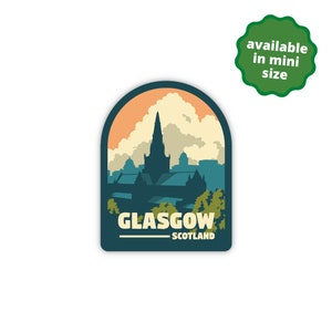Glasgow Scotland Sticker | City & Travel Stickers | Waterproof, Vinyl and Dishwasher Safe | Laptop, Water bottle, Luggage, Tumbler