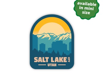 Pegatina de Salt Lake City, Utah, pegatina divertida para portátil de viaje, pegatina bonita e impermeable para botella de agua, pegatina de vinilo apta para lavavajillas, calcomanía del estado de EE. UU.