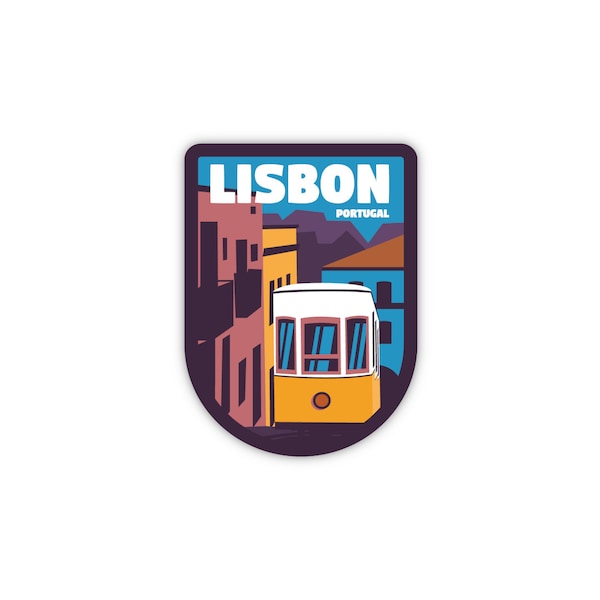 Lisbon Portugal Sticker, Waterproof Travel Sticker For Luggage, Travel Stickers for Tumblers, Laptop Stickers, Dishwasher Safe Stickers
