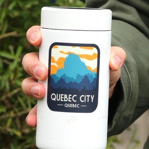 Quebec City Quebec Sticker, Dishwasher Safe Water Bottle Sticker, Cute Travel Laptop Sticker, Waterproof Travel Sticker Canada image 2