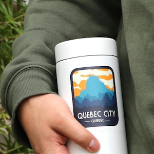 Quebec City Quebec Sticker, Dishwasher Safe Water Bottle Sticker, Cute Travel Laptop Sticker, Waterproof Travel Sticker Canada image 4