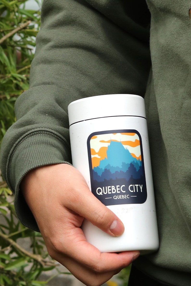 Quebec City Quebec Sticker, Dishwasher Safe Water Bottle Sticker, Cute Travel Laptop Sticker, Waterproof Travel Sticker Canada image 4