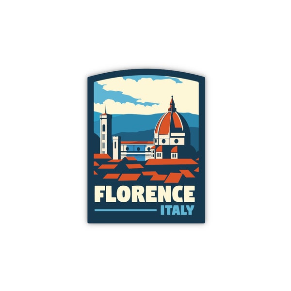 Florence Italy Sticker, Waterproof Luggage Travel Stickers, Europe Stickers, Vinyl Water Bottle Stickers, Fun Travel Stickers For Laptop