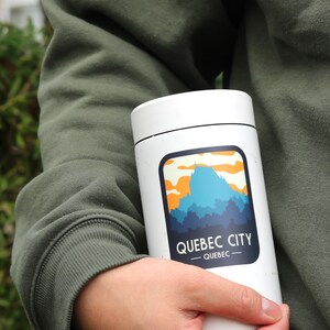 Quebec City Quebec Sticker, Dishwasher Safe Water Bottle Sticker, Cute Travel Laptop Sticker, Waterproof Travel Sticker Canada image 6