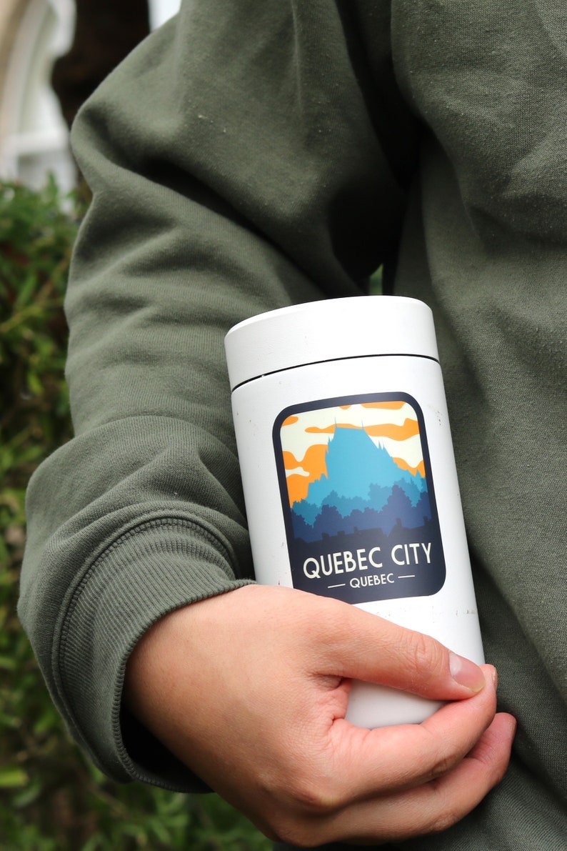 Quebec City Quebec Sticker, Dishwasher Safe Water Bottle Sticker, Cute Travel Laptop Sticker, Waterproof Travel Sticker Canada image 6