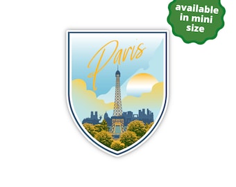 Paris France Sticker | City & Travel Stickers | Waterproof, Vinyl and Dishwasher Safe | Laptop, Water bottle, Luggage, Tumbler Decal