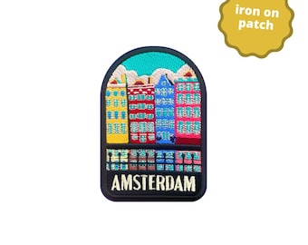 Amsterdam Embroidered Patch: Travel Souvenir Iron-On Applique