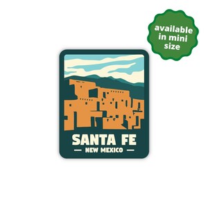 Santa Fe New Mexico Sticker, Waterproof Travel Sticker For Luggage, Travel Stickers for Tumblers, Laptop Stickers, Dishwasher Safe
