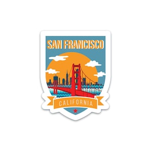 San Francisco California Sticker | City & Travel Stickers | Waterproof, Vinyl and Dishwasher Safe | Laptop, Water bottle, Luggage, Tumbler