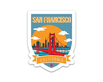 San Francisco California Sticker | City & Travel Stickers | Waterproof, Vinyl and Dishwasher Safe | Laptop, Water bottle, Luggage, Tumbler