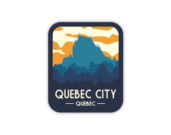 Quebec City Quebec Sticker, Dishwasher Safe Water Bottle Sticker, Cute Travel Laptop Sticker, Waterproof Travel Sticker Canada