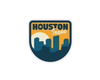 Houston Texas Sticker, Travel Stickers for Tumblers, Laptop Stickers, Dishwasher Safe Stickers, Water Bottle Sticker, Vinyl Stickers