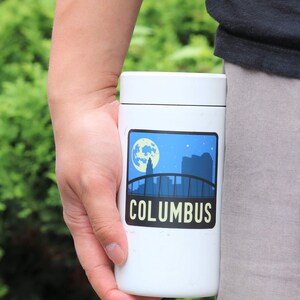 Columbus Ohio Sticker, Waterproof Travel Sticker For Luggage, Stickers For Travelers, Stickers For Water Bottle & Laptop image 3