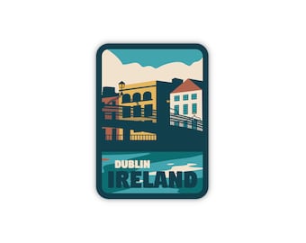 Dublin Ireland Sticker, Waterproof Travel Sticker For Luggage, Travel Stickers for Tumblers, Laptop Stickers, Dishwasher Safe Stickers