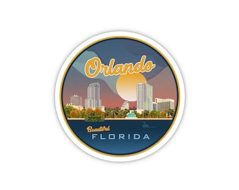 Orlando Florida Sticker | City Stickers | Waterproof, Vinyl and Dishwasher Safe | Laptop, Water bottle, Luggage, Tumbler