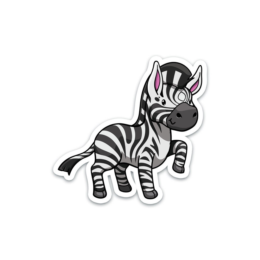 Zebra Sticker, Kids Tumbler Sticker, Laptop Sticker, Waterproof Water Bottle Sticker, Wild