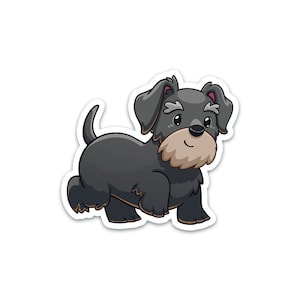 Black Miniature Schnauzer Sticker, Waterproof Stickers For Water Bottle, Stickers For Kids Tumbler, Dishwasher Safe Sticker