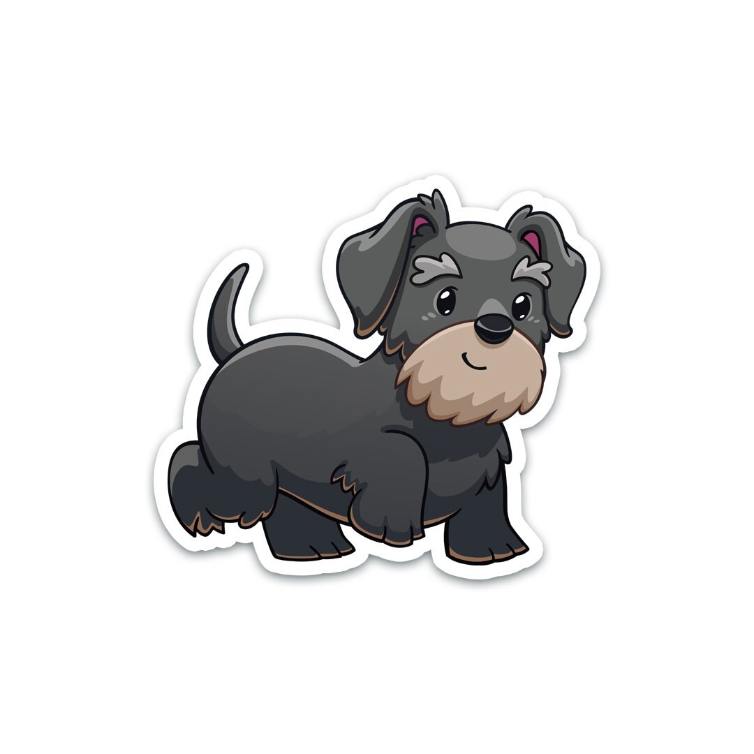Black Miniature Schnauzer Sticker Dog Stickers Waterproof Etsy