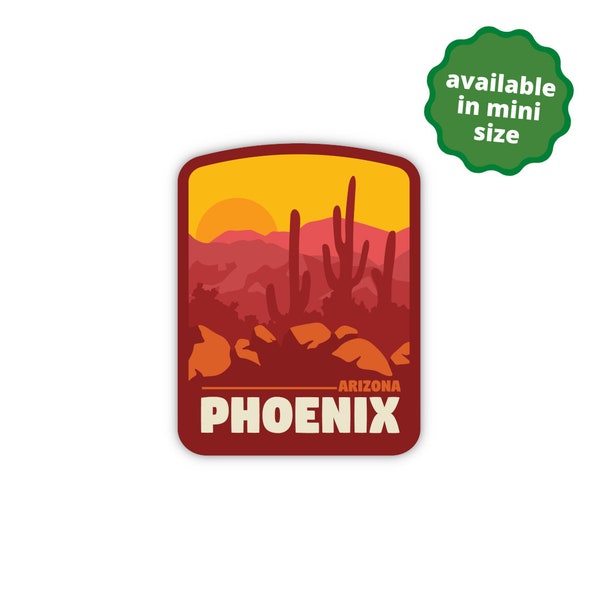 Phoenix Arizona Sticker | City & Travel Stickers | Waterproof, Vinyl and Dishwasher Safe