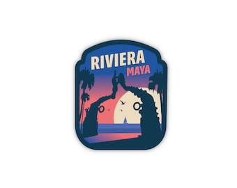 Riviera Maya Mexico Sticker | Travel Stickers | Waterproof, Vinyl and Dishwasher Safe | Laptop, Water bottle, Planner, Luggage