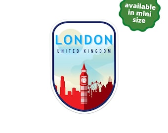 London United Kingdom Sticker | City & Travel Sticker | Waterproof, Vinyl and Dishwasher Safe | Travel Mug Sticker | Laptop Sticker