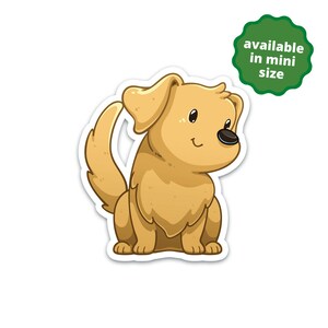 Golden Retriever Sticker – Cute Puppy Vinyl Decal for Water Bottle, Laptop, Journal – Waterproof Dog Lover Gift for Kids & Adults