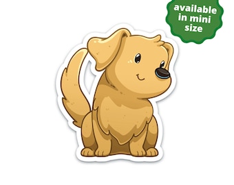 Golden Retriever Sticker – Cute Puppy Vinyl Decal for Water Bottle, Laptop, Journal – Waterproof Dog Lover Gift for Kids & Adults