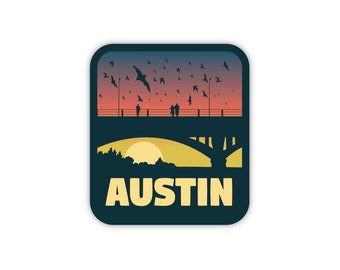 Austin Texas Sticker | Vintage City & Travel Stickers | Waterproof, Vinyl and Dishwasher Safe | Laptop, Water bottle, Planner, Tumbler