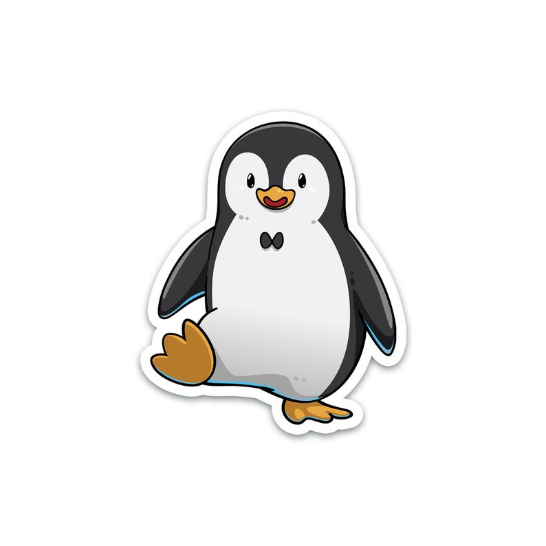 Black and white penguin sticker