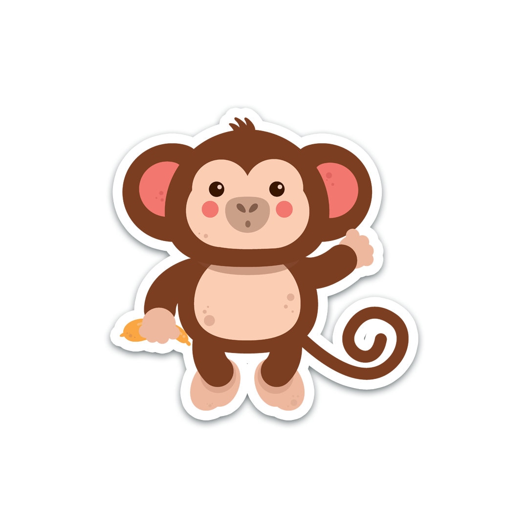 Monkey Sticker Primate Sticker Waterproof Vinyl and Etsy