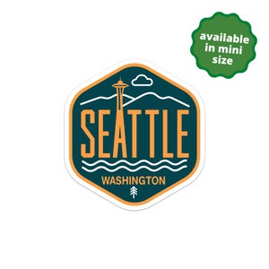 Seattle Washington Sticker | City Stickers | Waterproof, Vinyl and Dishwasher Safe | Laptop, Water bottle, Luggage, Tumbler Sticker