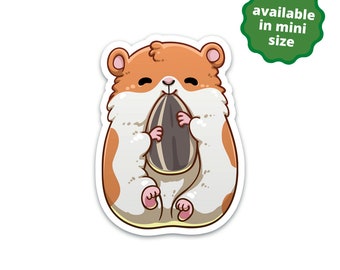 Cute Hamster Vinyl Sticker – Waterproof Dishwasher Safe Decal for Laptop, Water Bottle, Journal – Pet Gift for Hamster Lovers