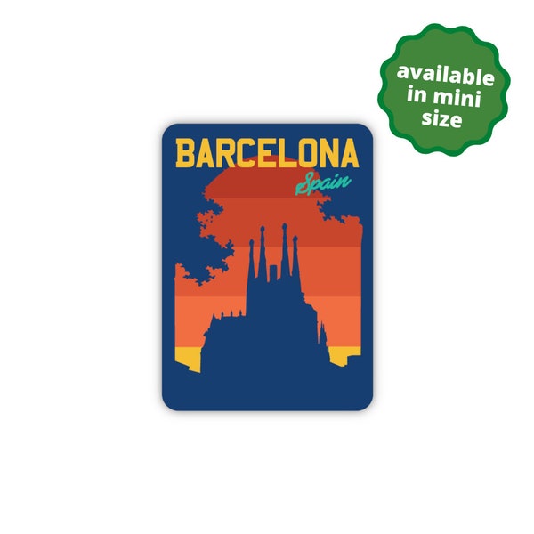 Barcelona Spain Sticker | Travel & City | Waterproof, Vinyl and Dishwasher Safe | Luggage, Organizer, Notebook, Laptop, Tablet