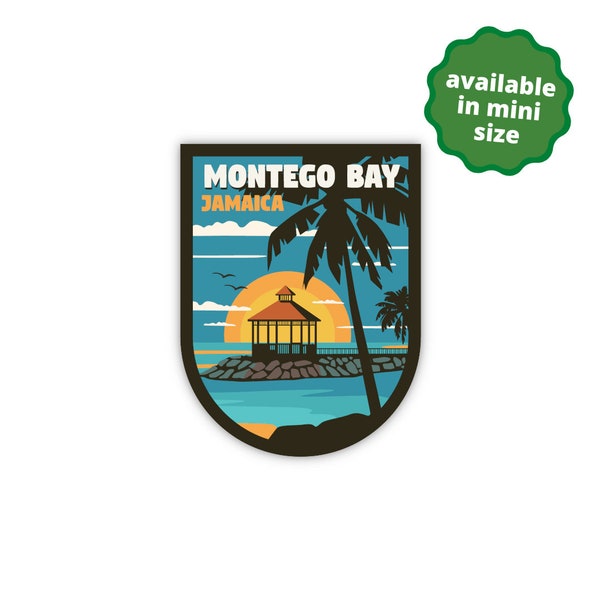 Montego Bay Jamaica Sticker | City & Travel Stickers | Waterproof, Vinyl and Dishwasher Safe | Laptop, Water bottle, Luggage, Tumbler