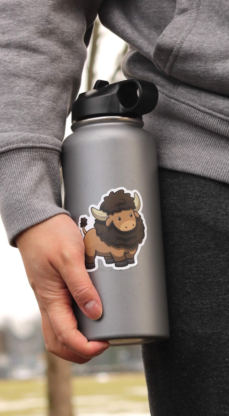 Buffalo Sticker, Cute Animal Bison Decal, Cute Gift Ideas for Teenage ...