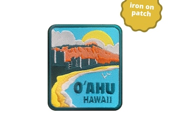 O'ahu Hawaii Embroidered Iron-On Patch: Island Travel Souvenir