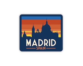 Madrid Spain Sticker | City & Travel | Waterproof, Vinyl and Dishwasher Safe | Laptop, Water bottle, Luggage, Tumbler