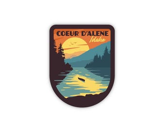Coeur d'Alene Idaho Sticker: Waterproof Vinyl Travel Decal
