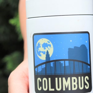 Columbus Ohio Sticker, Waterproof Travel Sticker For Luggage, Stickers For Travelers, Stickers For Water Bottle & Laptop image 4