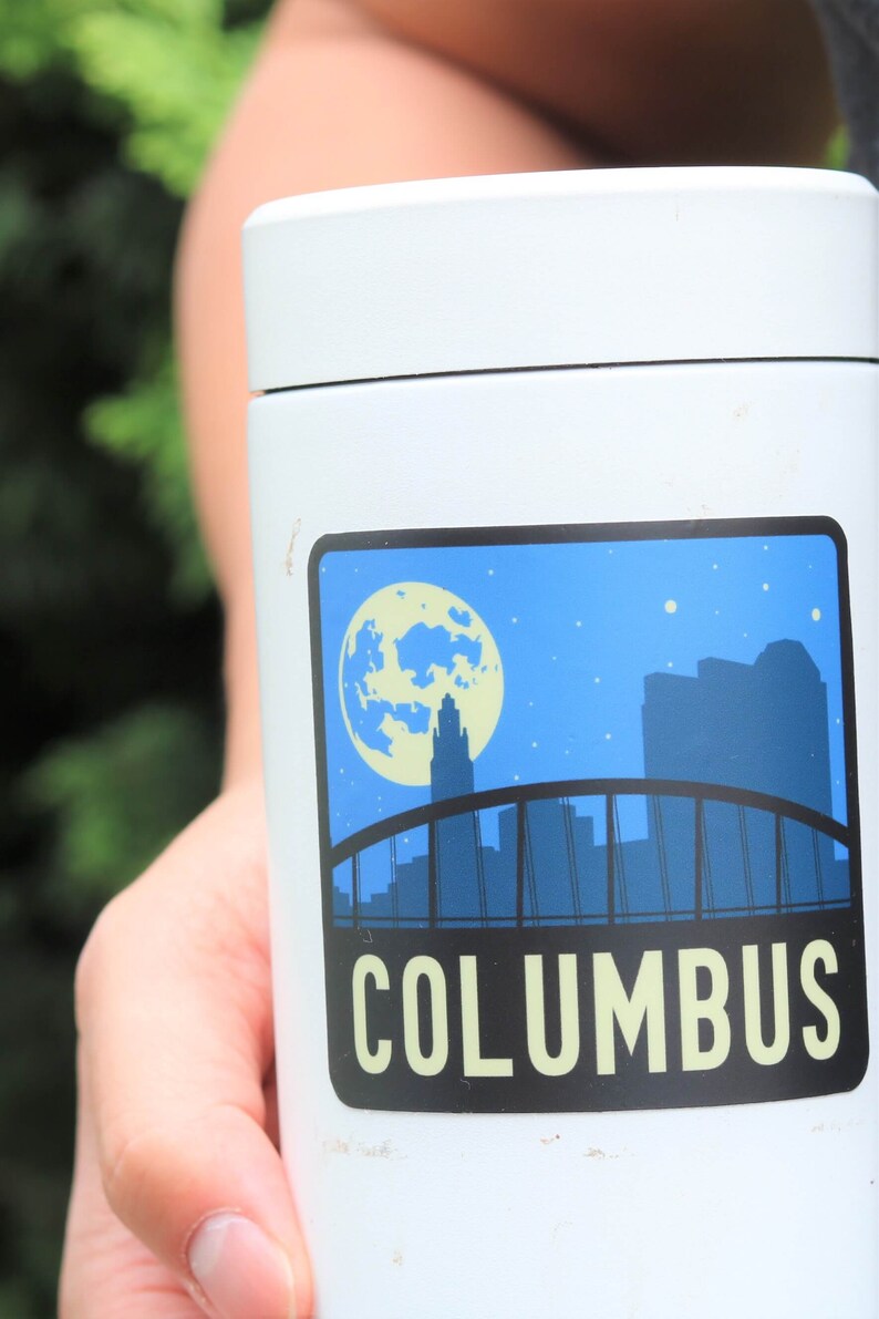 Columbus Ohio Sticker, Waterproof Travel Sticker For Luggage, Stickers For Travelers, Stickers For Water Bottle & Laptop image 4