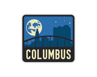 Columbus Ohio Sticker, Waterproof Travel Sticker For Luggage, Stickers For Travelers, Stickers For Water Bottle & Laptop