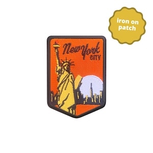 New York Iron On Embroidered Patch, Travel Patches