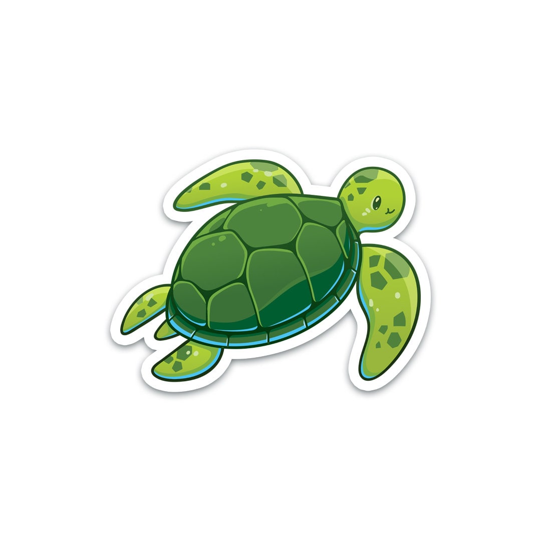Cute turtle sticker Sea Turtle Sticker Ocean Animal Sticker water bottle sticker laptop sticker die cut sticker Aesthetic Sticker