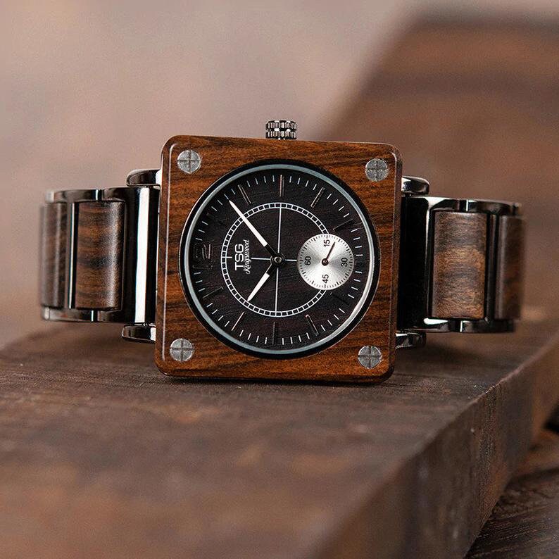 Unique Mens Watch Wooden Watches Groomsmen Watches Custom Etsy UK