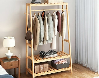 Wooden Clothes Rail Wardrobe Stand Bedroom Storage Shelf Shoe Rack Display Unit Wooden Clothes Rail Wardrobe Stand Bedroom Storage Shelf Shoe Rack Display Unit