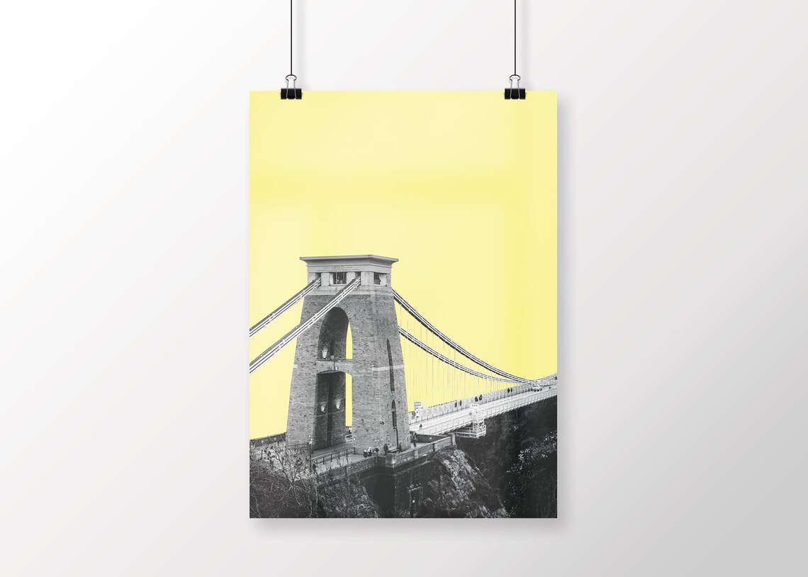 Bristol, Clifton Suspension Bridge, England, Stylised Print - Etsy