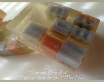 The Mermaid Block Bar All Natural Hemp and Goat's Milk Soap