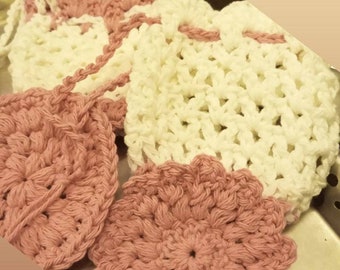 Crocheted 2 piece Soap on a Rope & Face Scrub Set