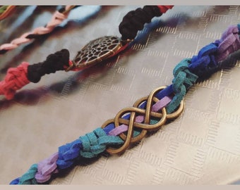 Intentional Braided Faux Suede Leather Bracelets